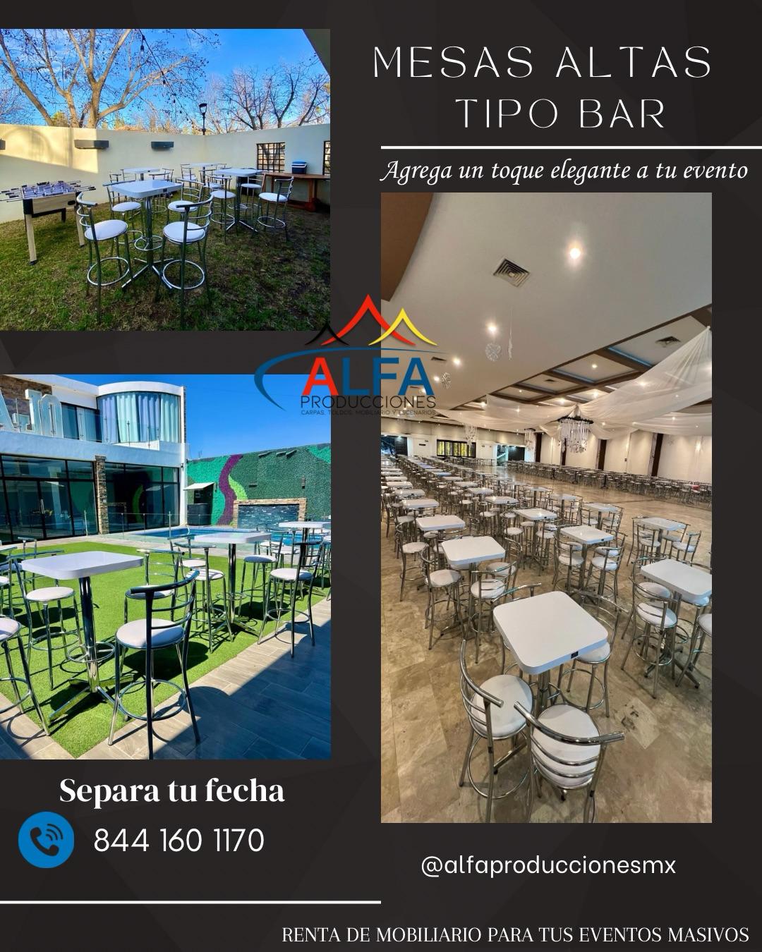 Collage de mesas altas tipo bar